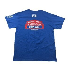 Chicago Cubs 2016 World Series Champs Wrigley Field T Shirt Mens L Blue